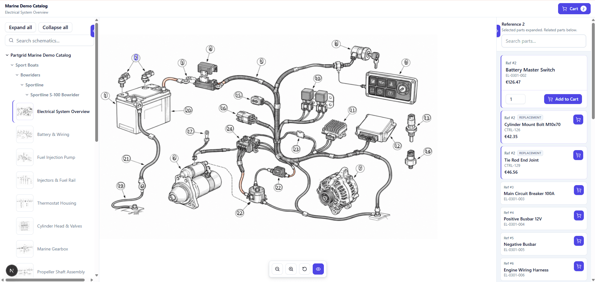 PartGrid embedded catalog preview